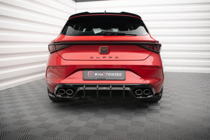 Maxton Diffusor Heck Ansatz für Cupra Leon Hatchback Mk1 schwarz Hochglanz