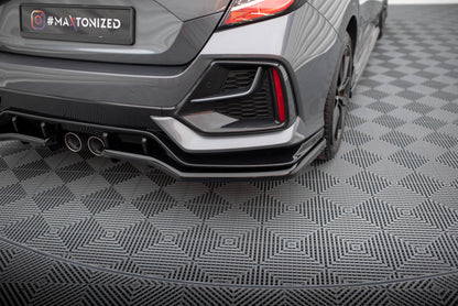 Maxton Mittlerer Diffusor Heck Ansatz DTM Look für Honda Civic Sport Mk 10 Facelift schwarz Hochglanz