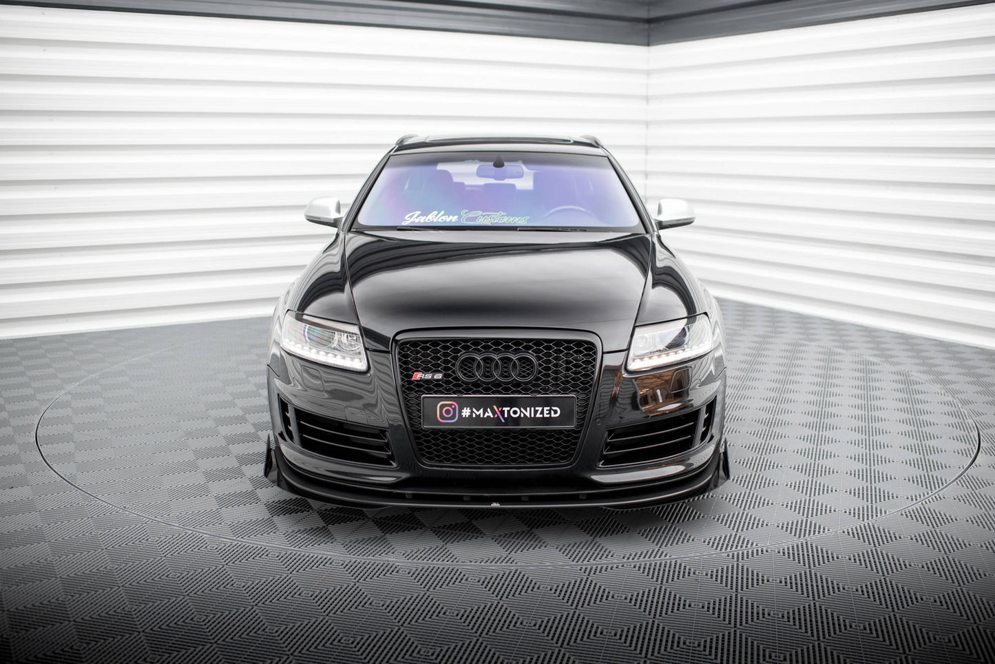 Maxton Street Pro Front Ansatz für +Flaps für + Flaps Audi RS6 Avant C6 schwarz Hochglanz