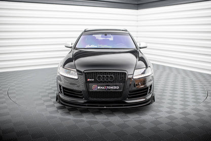 Maxton Street Pro Front Ansatz für +Flaps für + Flaps Audi RS6 Avant C6 schwarz Hochglanz