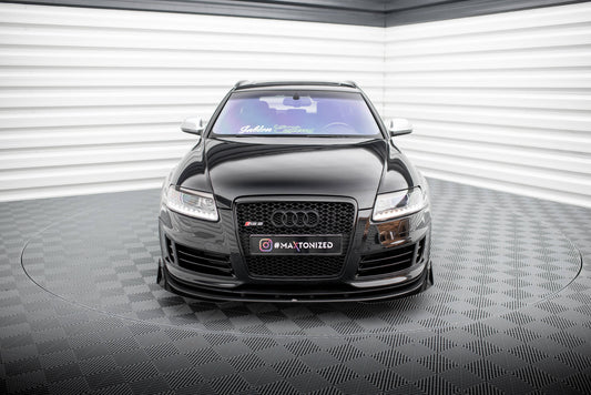 Maxton Street Pro Front Ansatz für +Flaps für + Flaps Audi RS6 Avant C6 schwarz Hochglanz