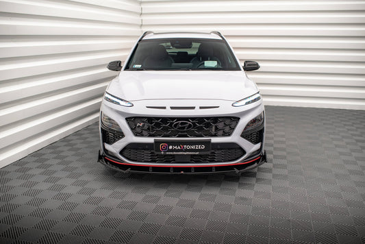 Maxton Front Ansatz V.2 +Flaps für Hyundai Kona N Mk1