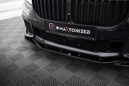 Maxton Front Ansatz V.3 für BMW 7 G11 M-Paket Facelift schwarz Hochglanz