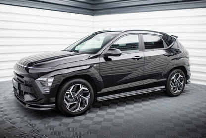Maxton Seitenschweller Ansatz für Hyundai Kona N-line Mk2 schwarz Hochglanz