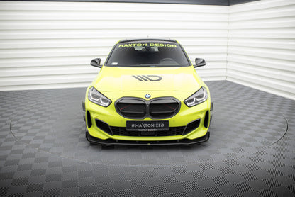 Maxton Street Pro Front Ansatz für +Flaps für + Flaps BMW 1er F40 M-Paket / M135i schwarz Hochglanz