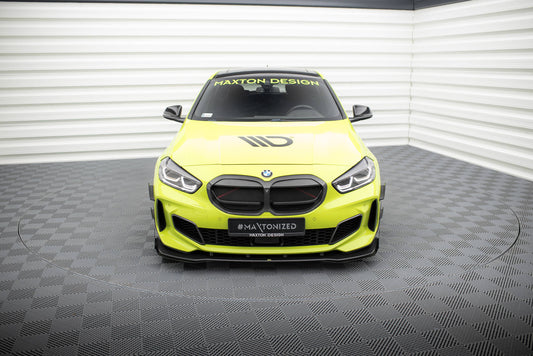 Maxton Street Pro Front Ansatz für +Flaps für + Flaps BMW 1er F40 M-Paket / M135i schwarz Hochglanz