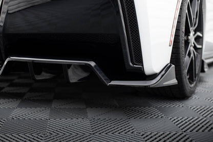Maxton Mittlerer Diffusor Heck Ansatz DTM Look für + Heck Ansatz Flaps Diffusor für Chevrolet Corvette C7 schwarz Hochglanz