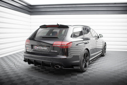 Maxton Street Pro Heck Ansatz Flaps Diffusor +Flaps für Audi RS6 Avant C6 schwarz Hochglanz