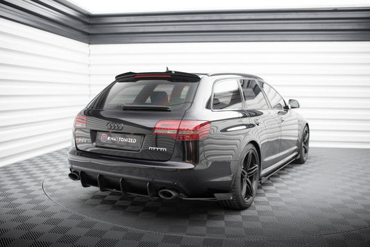Maxton Street Pro Heck Ansatz Flaps Diffusor +Flaps für Audi RS6 Avant C6 schwarz Hochglanz