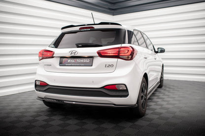 Maxton Mittlerer Diffusor Heck Ansatz für Hyundai I20 Mk2 Facelift schwarz Hochglanz