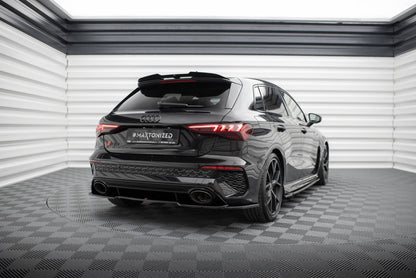 Maxton Zentrale Hinten Splitte Audi RS3 Sportback 8Y schwarz Hochglanz