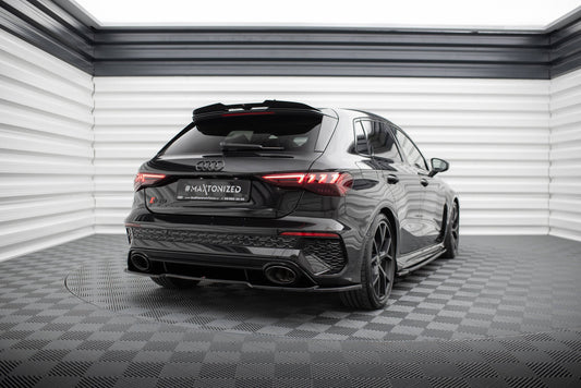 Maxton Zentrale Hinten Splitte Audi RS3 Sportback 8Y schwarz Hochglanz