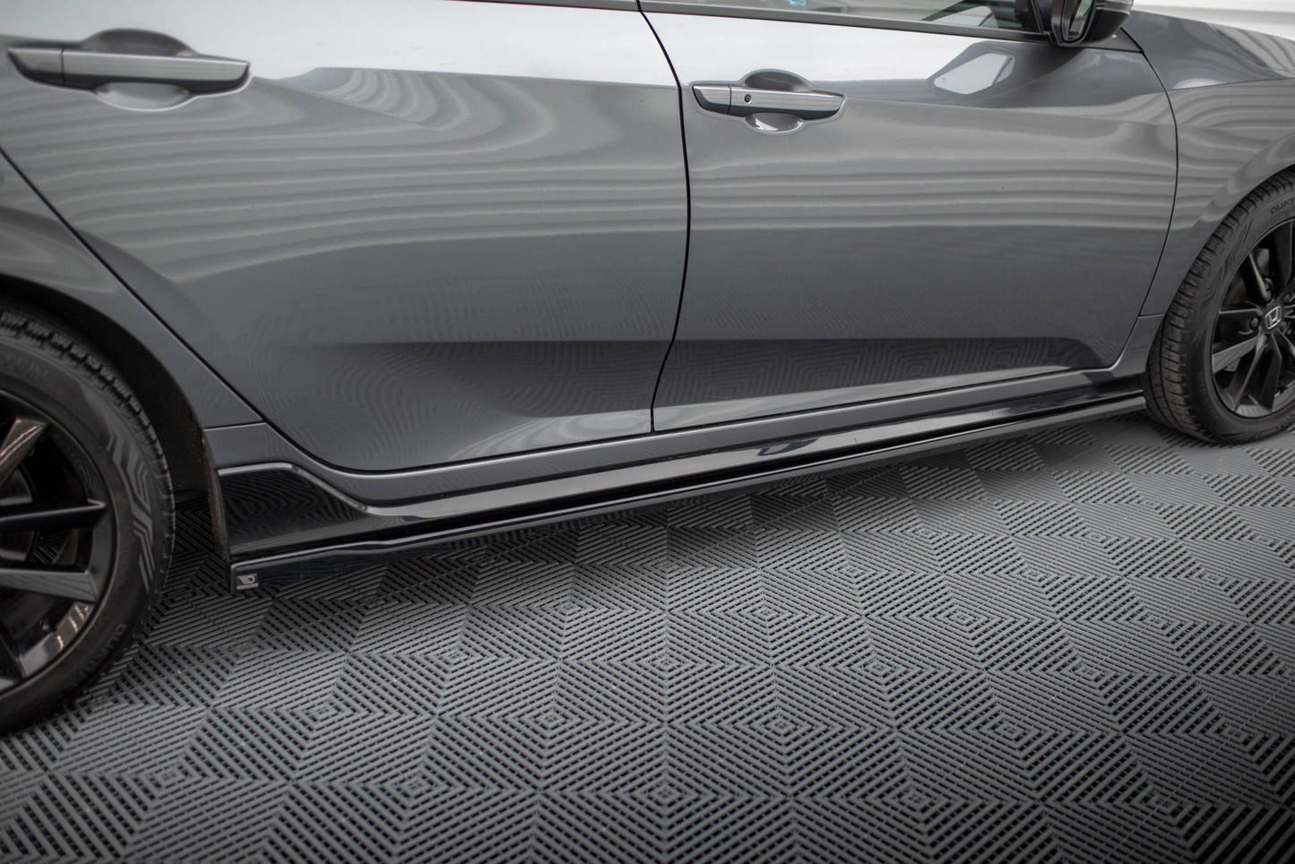 Maxton Seitenschweller Ansatz für Honda Civic Sport Mk 10 schwarz Hochglanz