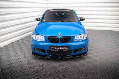Maxton Front Ansatz V.2 für BMW 1er M-Paket E87 Facelift schwarz Hochglanz