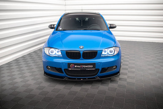 Maxton Front Ansatz V.2 für BMW 1er M-Paket E87 Facelift schwarz Hochglanz