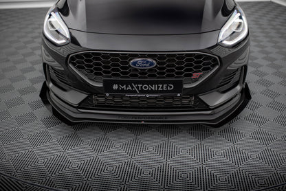 Maxton Street Pro Front Ansatz für +Flaps für + Flaps Ford Fiesta ST Mk8 Facelift schwarz Hochglanz
