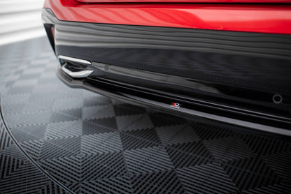 Maxton Zentrale Hinten Splitte Peugeot 308 Mk3 schwarz Hochglanz