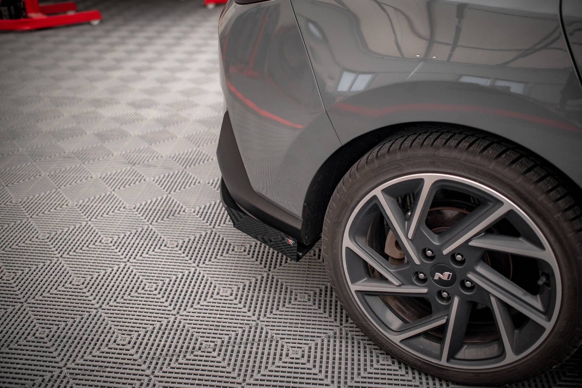 Maxton Street Pro Heck Ansatz Flaps Diffusor +Flaps für Hyundai I30 Fastback N-Line Mk3 Facelift schwarz Hochglanz