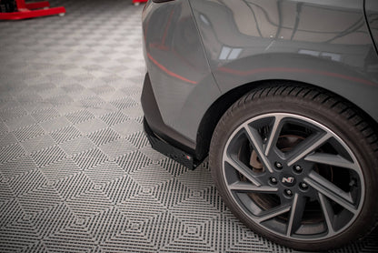 Maxton Street Pro Heck Ansatz Flaps Diffusor +Flaps für Hyundai I30 Fastback N-Line Mk3 Facelift schwarz Hochglanz