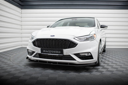 Maxton Street Pro Front Ansatz für +Flaps für + Flaps Ford Mondeo Sport Mk5 Facelift / Fusion Sport Mk2 Facelift schwarz H...