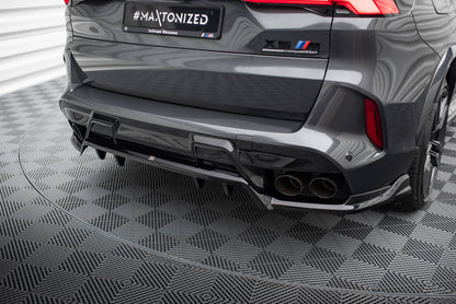 Maxton Mittlerer Diffusor Heck Ansatz DTM Look für BMW X5 M F95 Facelift schwarz Hochglanz
