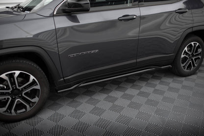 Maxton Seitenschweller Ansatz für Jeep Compass Limited Mk2 Facelift schwarz Hochglanz