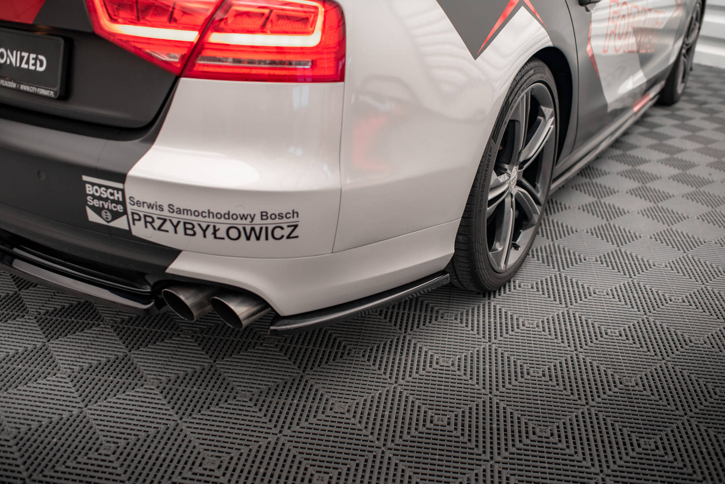 Maxton Heck Ansatz Flaps Diffusor für Audi S8 D4 schwarz Hochglanz