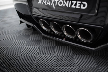 Maxton Mittlerer Diffusor Heck Ansatz DTM Look für + Heck Ansatz Flaps Diffusor für Chevrolet Corvette C7 schwarz Hochglanz