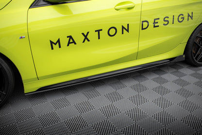 Maxton Street Pro Seitenschweller Ansatz für + Flaps BMW 1er F40 M-Paket / M135i schwarz Hochglanz