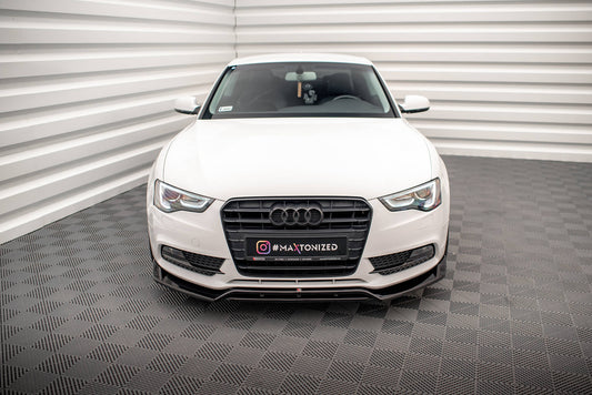 Maxton Front Ansatz V.2 für Audi A5 Coupe / Sportback 8T Facelift schwarz Hochglanz