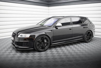 Maxton Seitenschweller Ansatz für V.2 für Audi RS6 Avant C6 schwarz Hochglanz