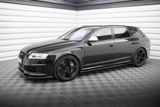 Maxton Seitenschweller Ansatz für V.2 für Audi RS6 Avant C6 schwarz Hochglanz