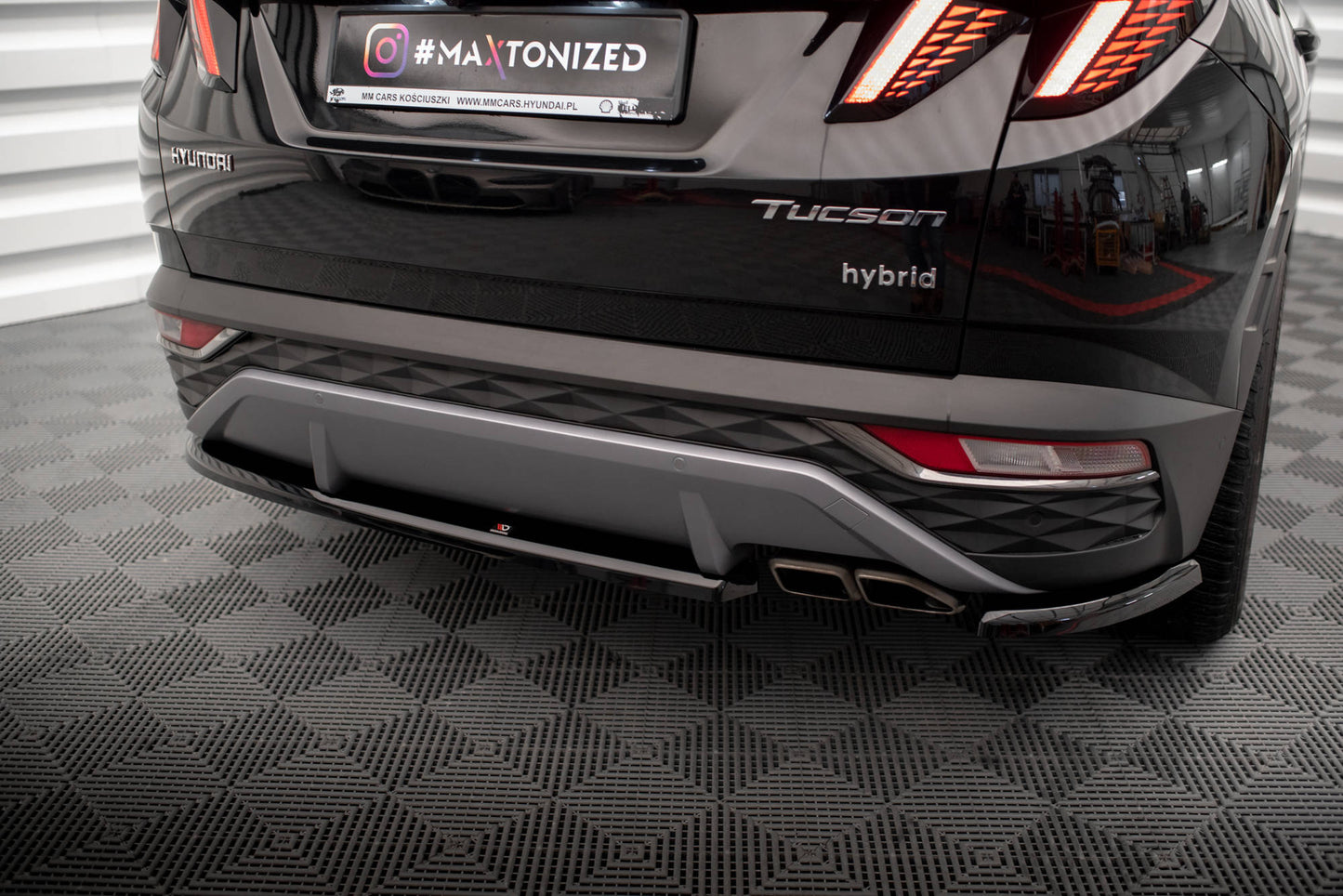 Maxton Heck Ansatz Flaps Diffusor für Hyundai Tucson Mk4 schwarz Hochglanz