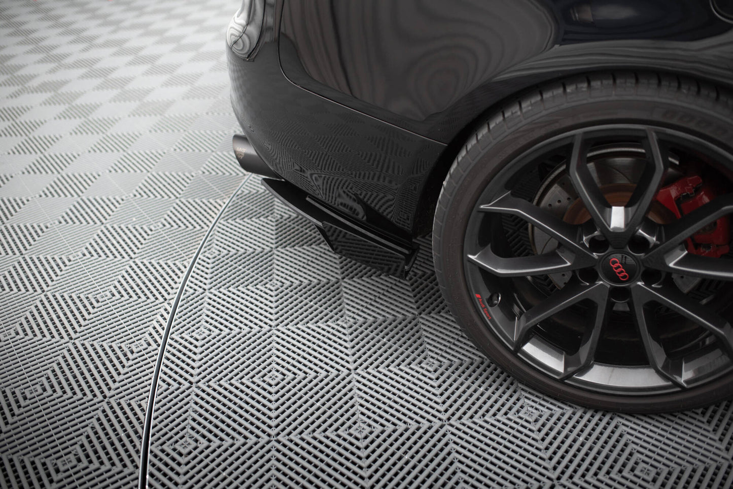 Maxton Street Pro Heck Ansatz Flaps Diffusor +Flaps für Audi S5 / A5 S-Line Coupe / Cabriolet 8T schwarz Hochglanz