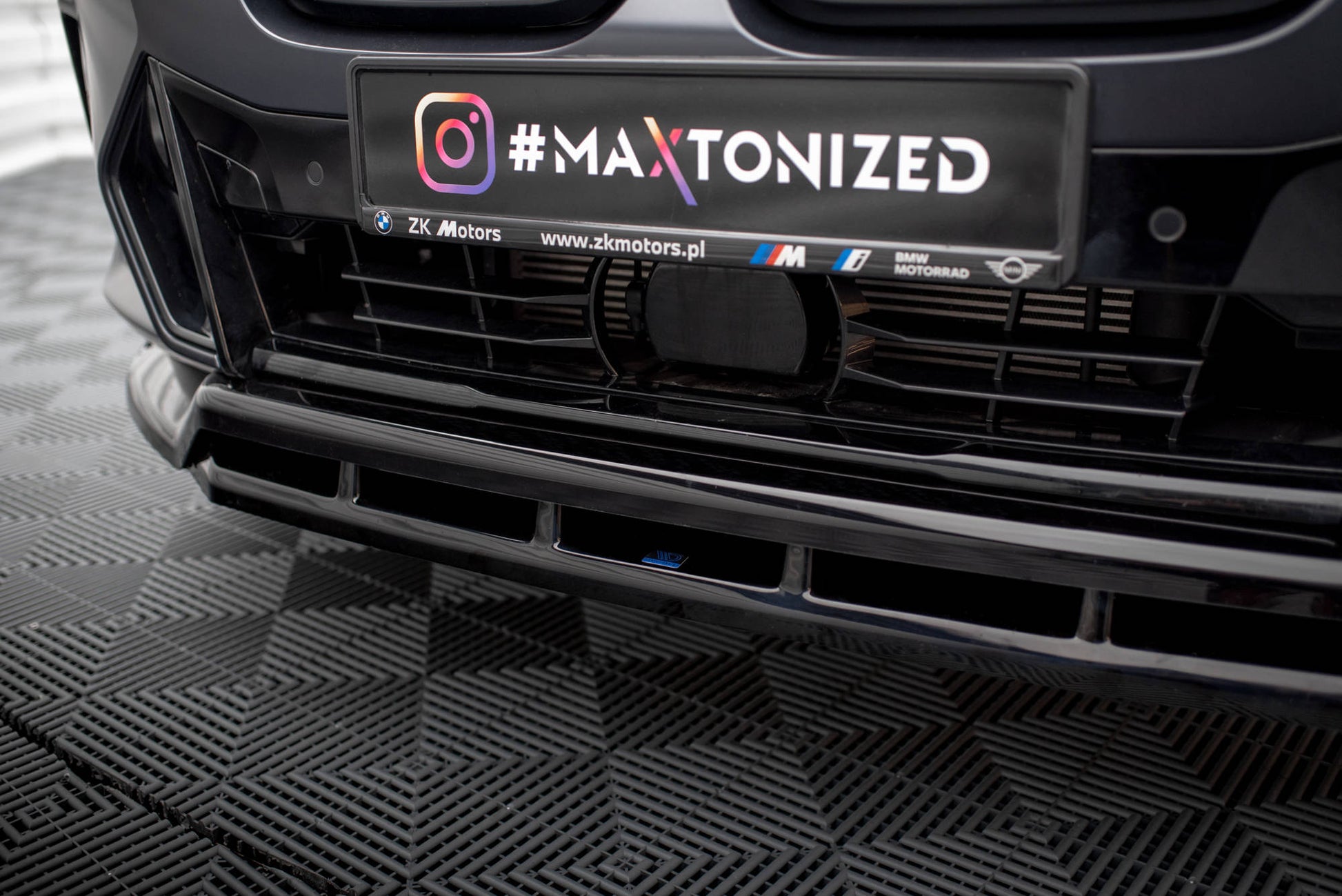 Maxton Front Ansatz für BMW X3 M-Paket G01 Facelift schwarz Hochglanz