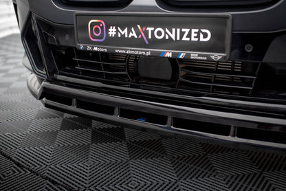 Maxton Front Ansatz für BMW X3 M-Paket G01 Facelift schwarz Hochglanz