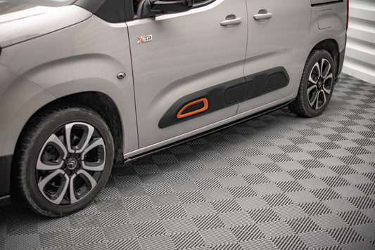 Maxton Seitenschweller Ansatz für Citroen Berlingo Mk3 schwarz Hochglanz