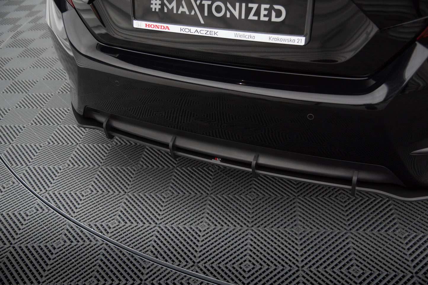 Maxton Street Pro Heck Ansatz Flaps Diffusor +Flaps für Honda Civic Mk10 schwarz Hochglanz