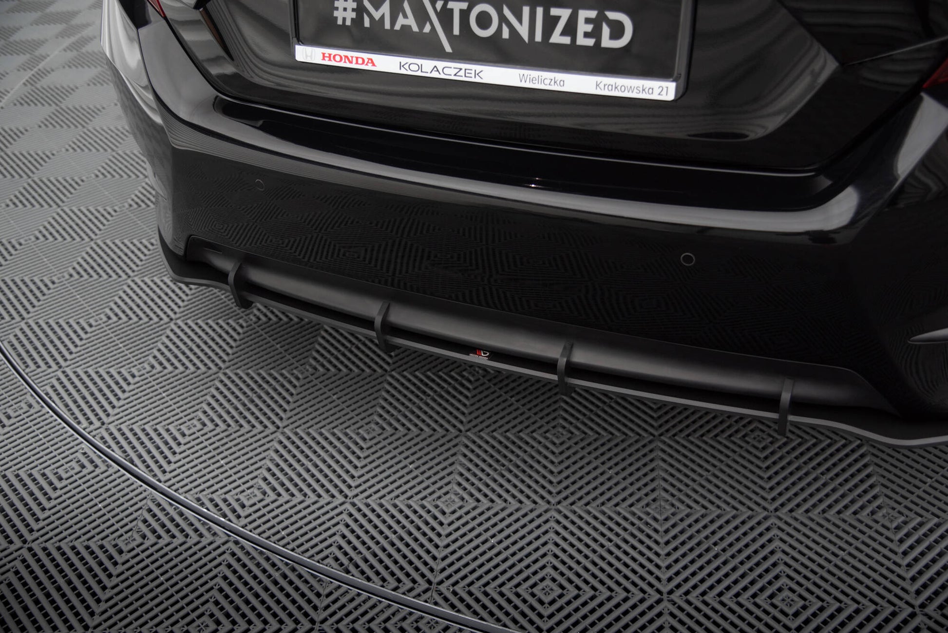 Maxton Street Pro Heck Ansatz Flaps Diffusor +Flaps für Honda Civic Mk10 schwarz Hochglanz