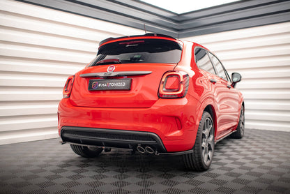 Maxton Mittlerer Diffusor Heck Ansatz DTM Look für Fiat 500X Sport Mk1 Facelift schwarz Hochglanz