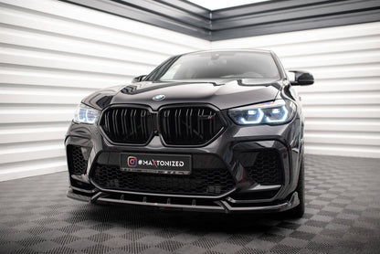 Maxton Front Ansatz V.2 für BMW X6 M F96 schwarz Hochglanz
