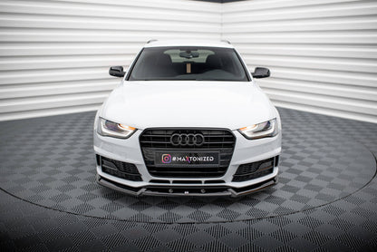 Maxton Front Ansatz V.1 für Audi A4 Competition B8 Facelift schwarz Hochglanz