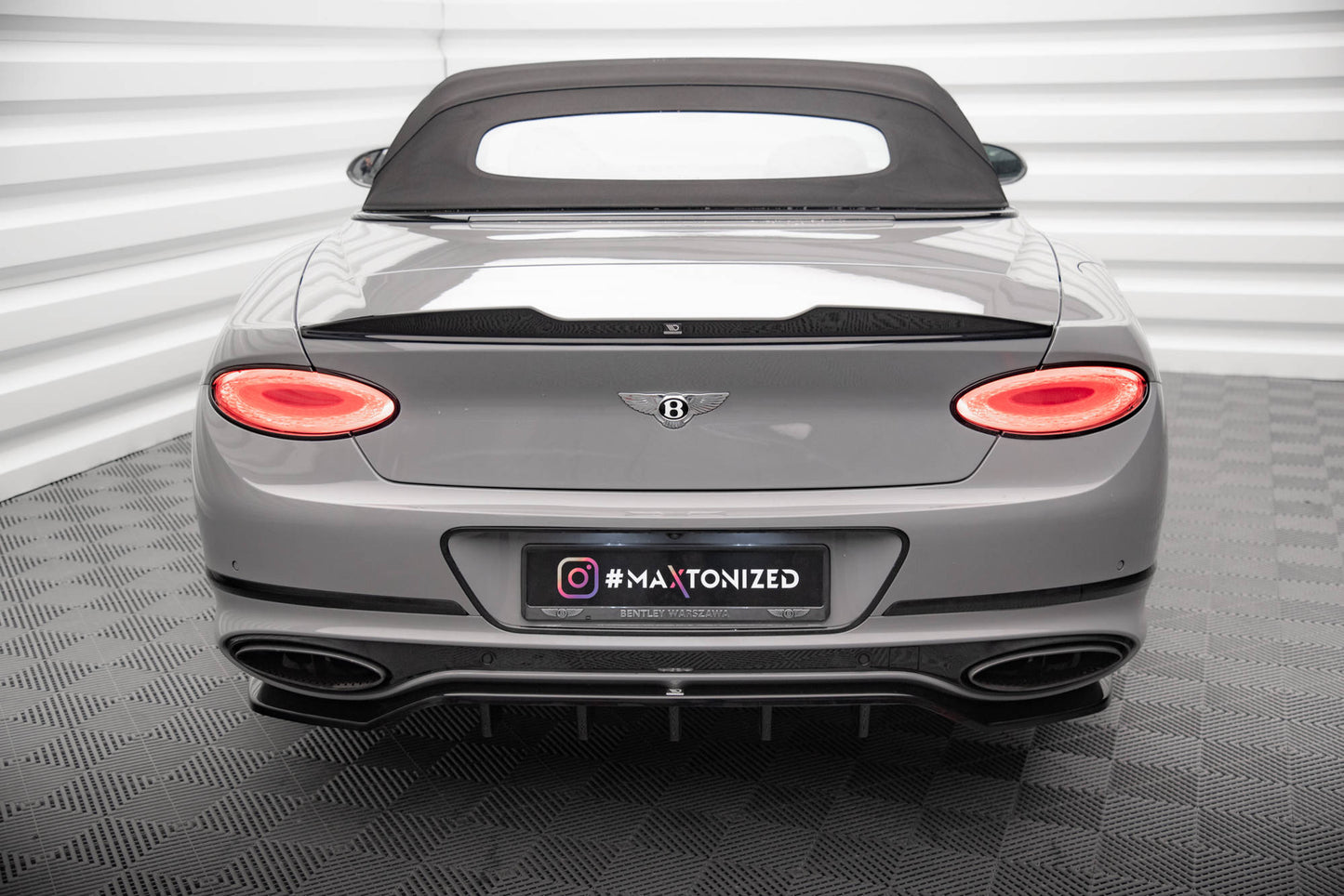 Maxton 3D Spoiler CAP für Bentley Continental Convertible GT Mk3 schwarz Hochglanz
