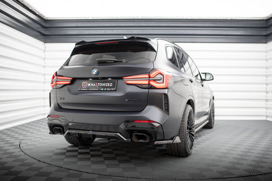 Maxton Mittlerer Diffusor Heck Ansatz DTM Look für BMW X3 M-Paket G01 Facelift schwarz Hochglanz