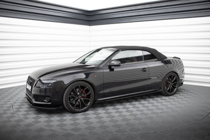 Maxton Street Pro Seitenschweller Ansatz für + Flaps Audi A5 / A5 S-Line / S5 Coupe / Cabrio 8T / 8T Facelift schwarz Hoch...