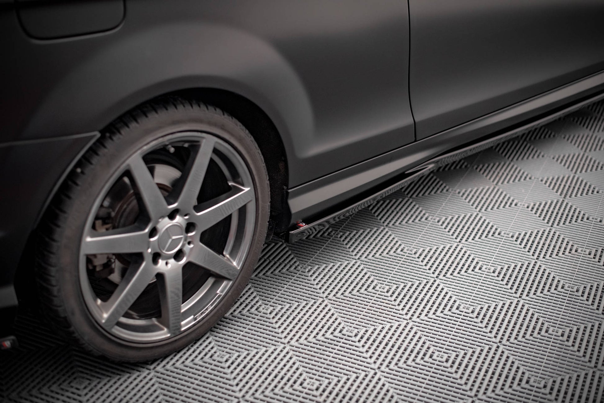 Maxton Seitenschweller Ansatz für Mercedes-Benz C Coupe AMG-Line C204 schwarz matt