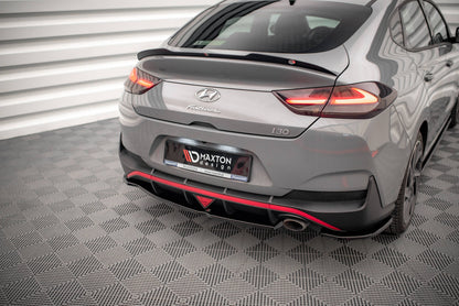 Maxton Heck Ansatz Flaps Diffusor für Hyundai I30 Fastback N-Line Mk3 Facelift schwarz Hochglanz