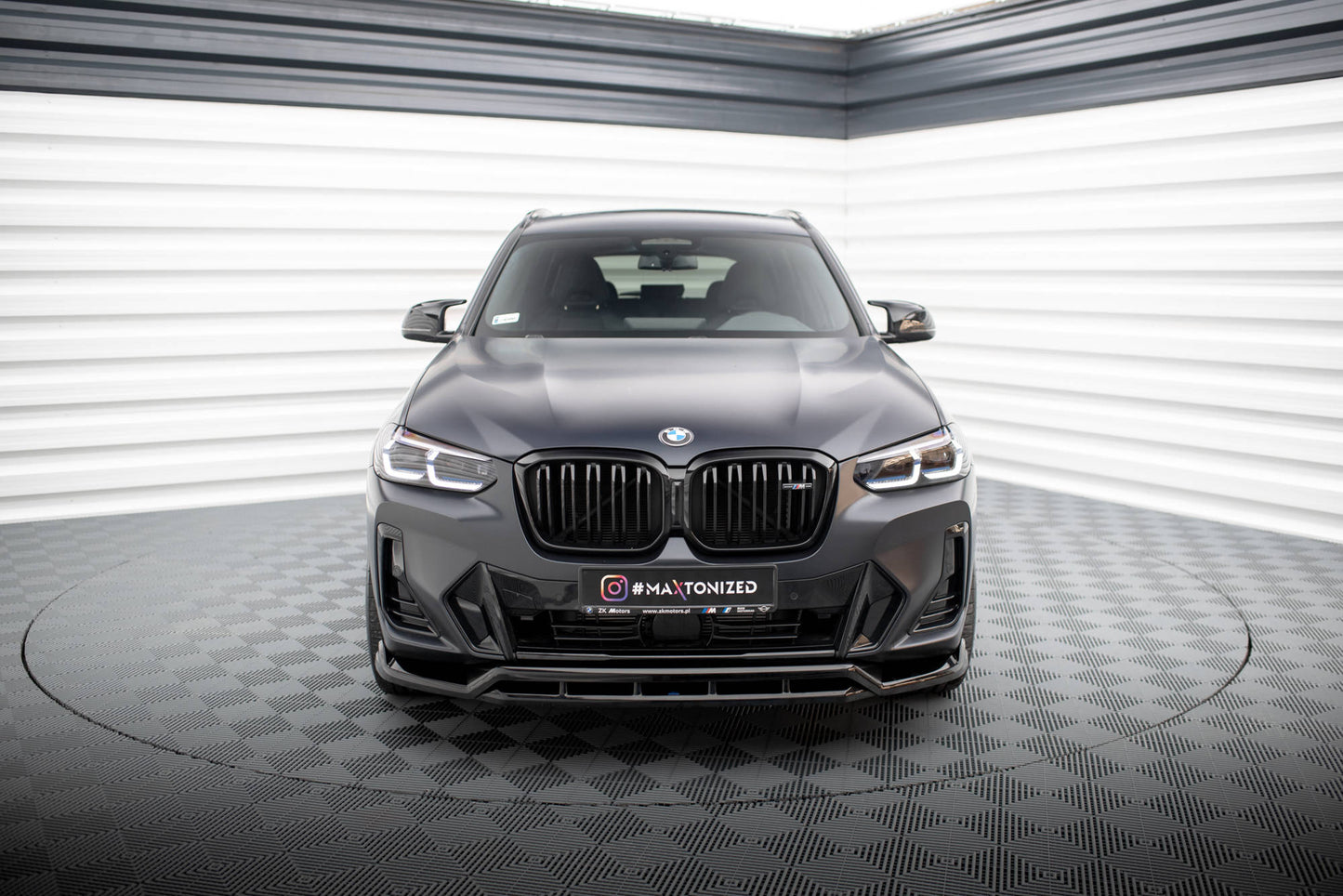 Maxton Front Ansatz für BMW X3 M-Paket G01 Facelift schwarz Hochglanz