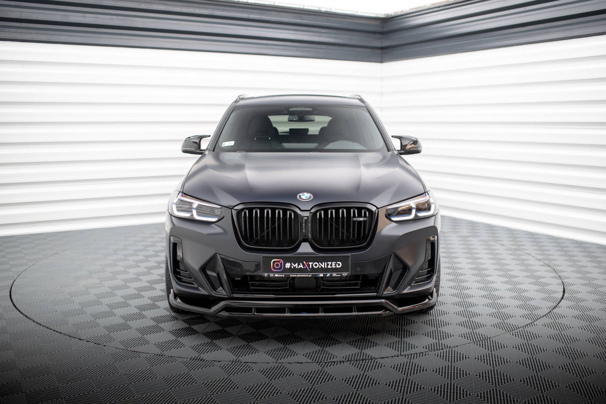 Maxton Front Ansatz für BMW X3 M-Paket G01 Facelift schwarz Hochglanz