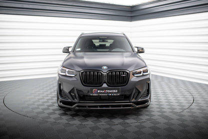 Maxton Front Ansatz für BMW X3 M-Paket G01 Facelift schwarz Hochglanz